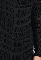 VERSACE JEANS COUTURE Abito midi nero da donna con motivo Liquify Logomania 79HAO920JS490 899 VERSACE JEANS COUTURE 