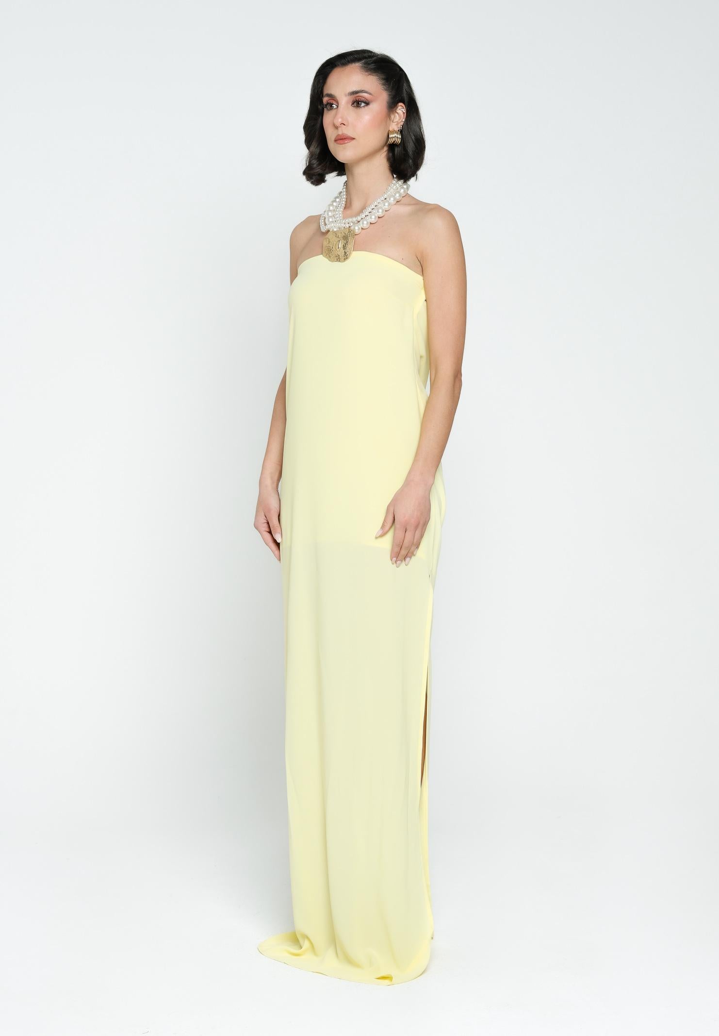 SANTAS Abito lungo CRUMBLE giallo da donna PV2503 GIALLO SANTAS 