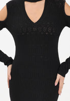 AKEP Abito lungo nero da donna in maglia punto pizzo VSKD11025 V1 AKEP 