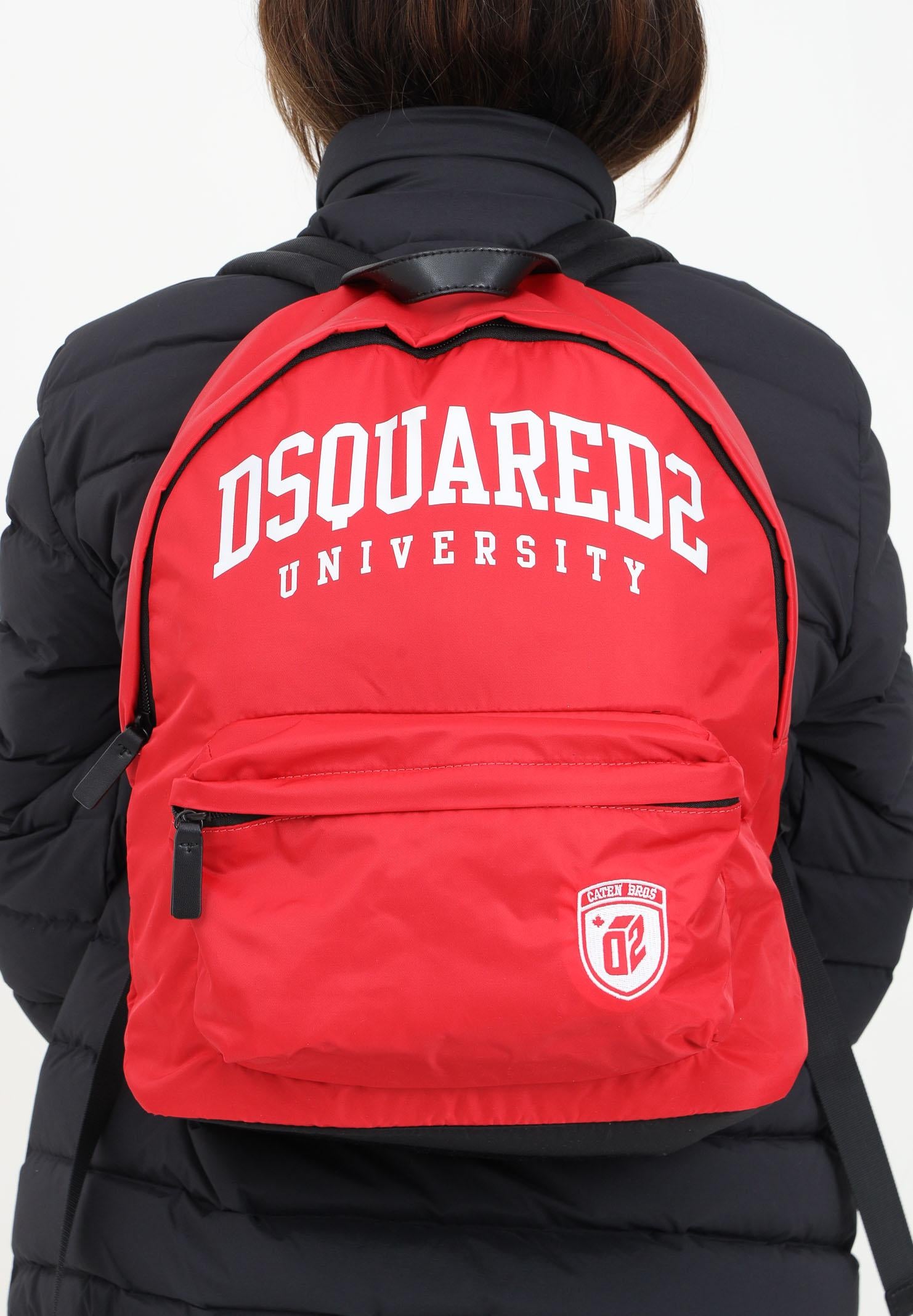 DSQUARED2 Zaino rosso per uomo e donna con stampa logo DQ2482D0A3M DQ413 DSQUARED2 