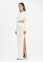 ELISABETTA FRANCHI Abito lungo bianco latte da donna con snake gioiello AM24S56E2 DZ9 ELISABETTA FRANCHI 