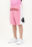 DSQUARED2 Shorts rosa per donna e bambina con stampa logo DQ2789D0AC4 DQ321 DSQUARED2 