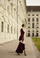 SANTAS Gonna lunga ÉLAN bordeaux da donna PV2606 PR SANTAS 