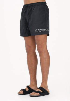 EA7 Shorts mare nero da uomo con stampa logo 7M002000AF13049 MC026 EA7 