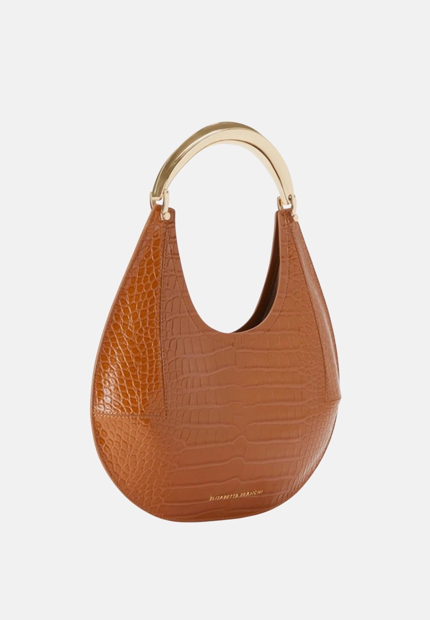 ELISABETTA FRANCHI Borsa a mano color cammello da donna con stampa cocco BS28A56E2 EC1 ELISABETTA FRANCHI 