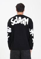 DISCLAIMER Maglioncino girocollo nero da uomo con stampa logo 25IDS55116 NEBI DISCLAIMER 