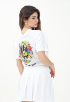 BARROW T-shirt a manica corta bianca per donna, ragazzi e bambini con maxi stampa sul retro S5BKJUTH070 002 BARROW 