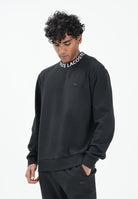 LACOSTE Felpa girocollo nera da uomo con marchio Jacquard SH9542 031 LACOSTE 