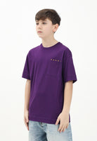 MARNI T-shirt a manica corta viola per donna, ragazzi e bamini con taschino e logo M01415M00RF 0M609 MARNI 