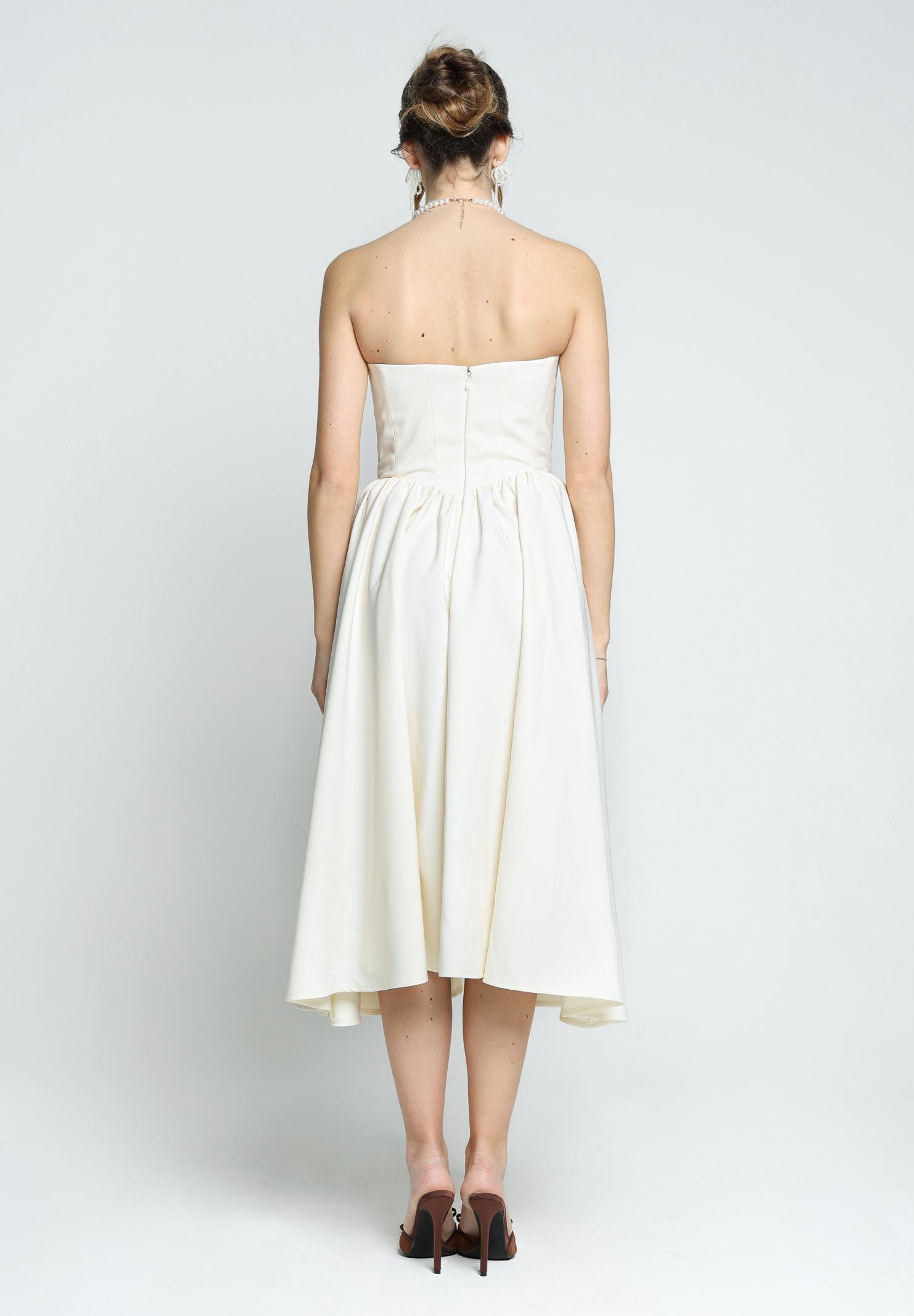 SANTAS Abito midi MARSHMALLOW panna da donna PV2509 BIANCO SANTAS 