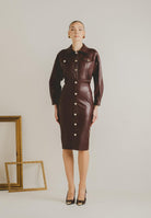 SANTAS Abito midi MYSTÈRE bordeaux da donna PV2618 BO SANTAS 