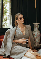 SIMONA CORSELLINI Giacca grigia da donna con applicazioni metalliche A25CPGI00301-C00232 V0000 SIMONA CORSELLINI 