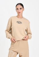 DIESEL Felpa girocollo beige per donna, ragazzi e bambini con logo Oval D multi-layered J02486KYAQK K726 DIESEL 