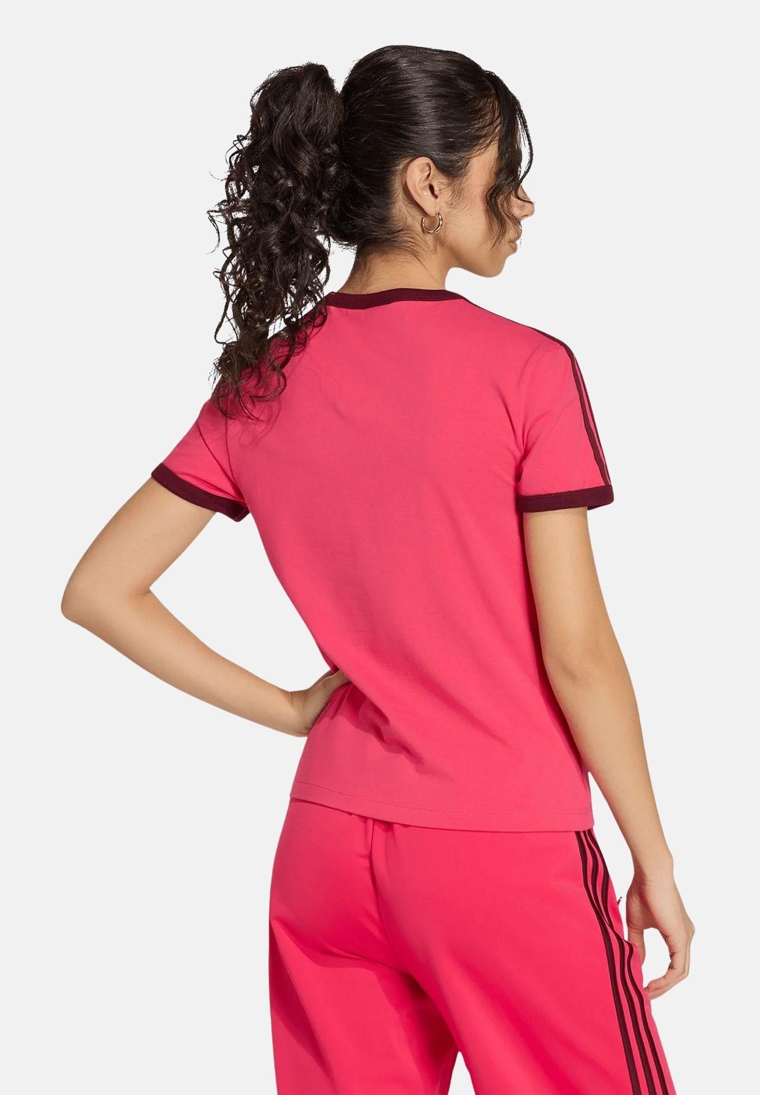 ADIDAS ORIGINALS t-shirt 3-Stripes Vivid Red / Black rosso donna. KW0234 . ADIDAS ORIGINALS 
