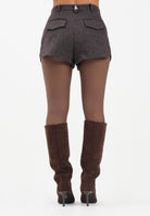 PATRIZIA PEPE Shorts marrone da donna a palloncino 2P1701A646 FG48 PATRIZIA PEPE 