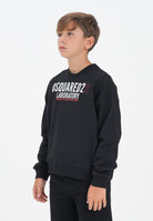 DSQUARED2 Felpa girocollo nera per donna, ragazzi e bambini con logo Laboratory DQ3006D0ACC DQ900 DSQUARED2 