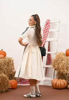 ADIDAS ORIGINALS Abito midi DIRNDL panna da donna KF2301 . ADIDAS ORIGINALS 