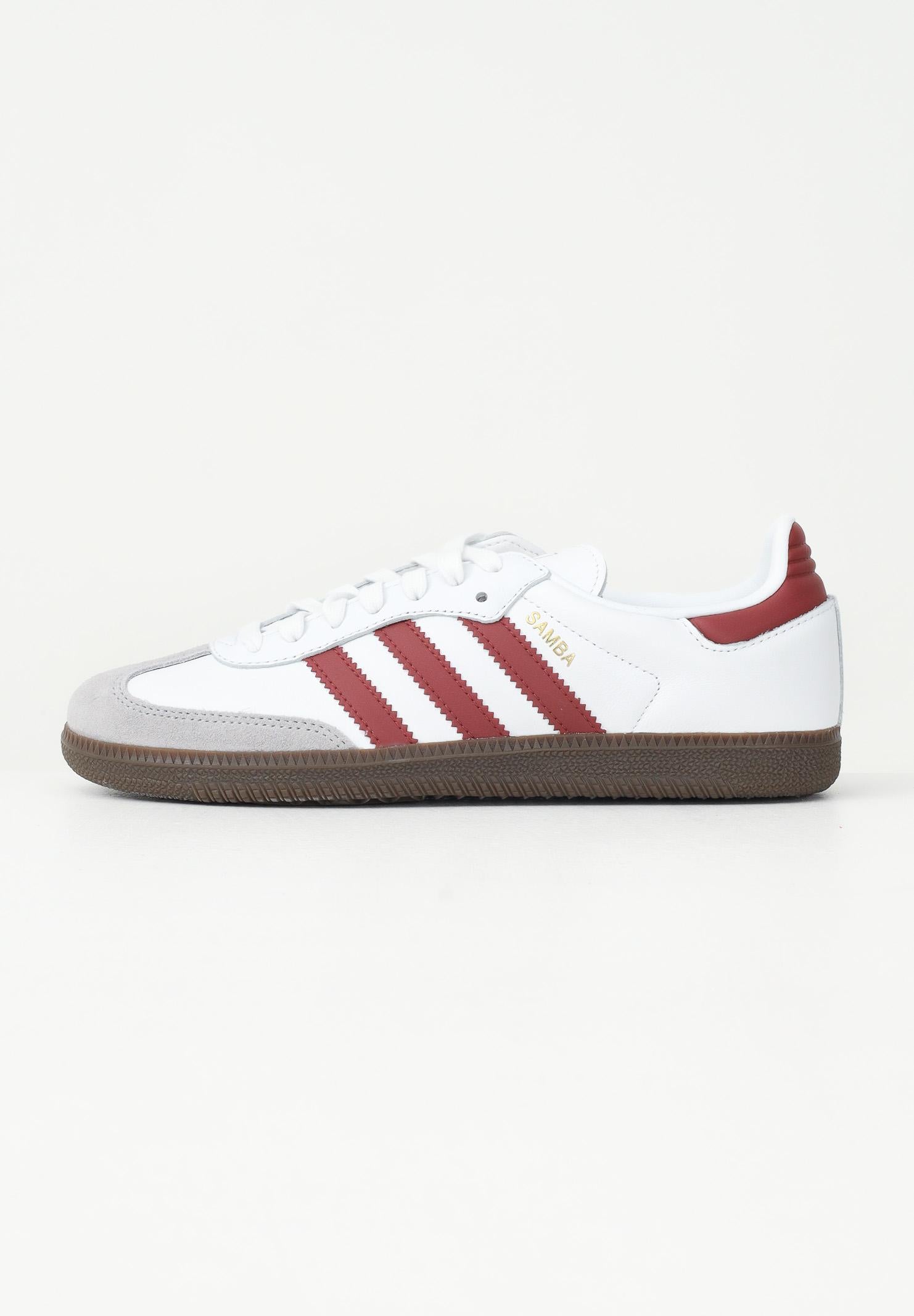 ADIDAS ORIGINALS Sneakers Samba OG bianche e bordeaux da uomo JH8798  ADIDAS ORIGINALS 