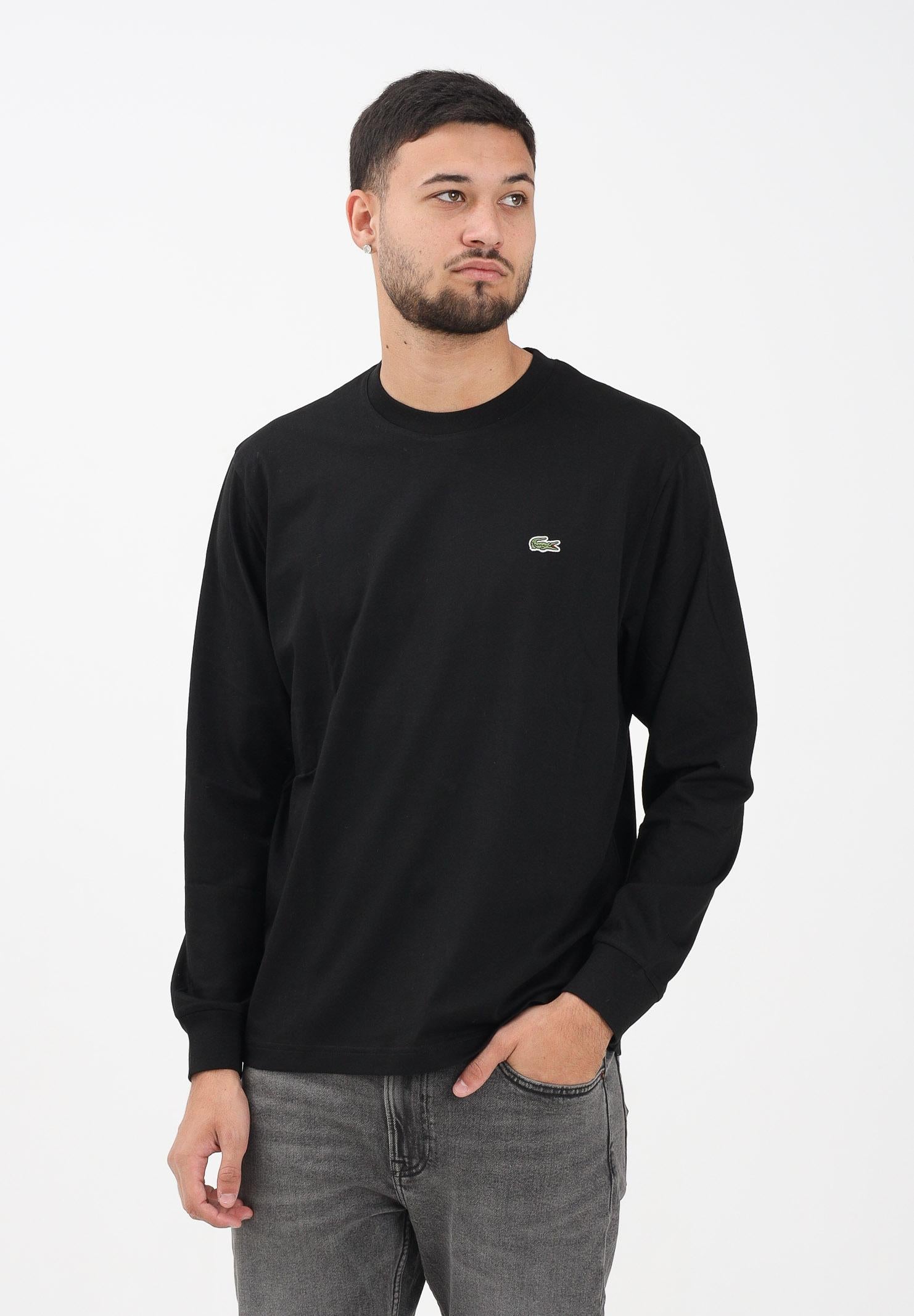 LACOSTE T-shirt a manica lunga nera da uomo con logo TH7307 031 LACOSTE 