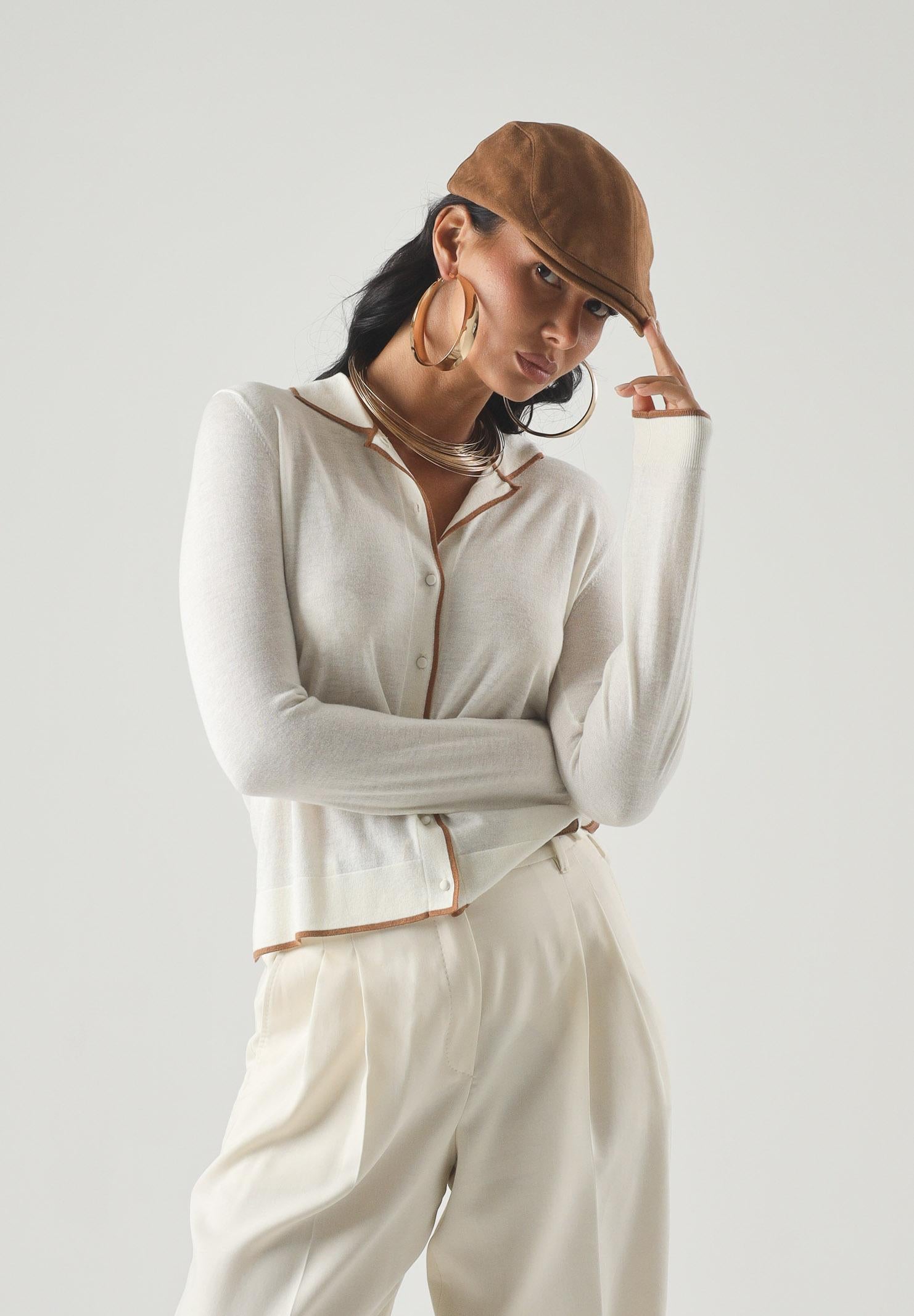 MAX MARA Cardigan bianco in fillato di lana e seta MSTTARGA da donna. 2626346011600 012 MAX MARA 