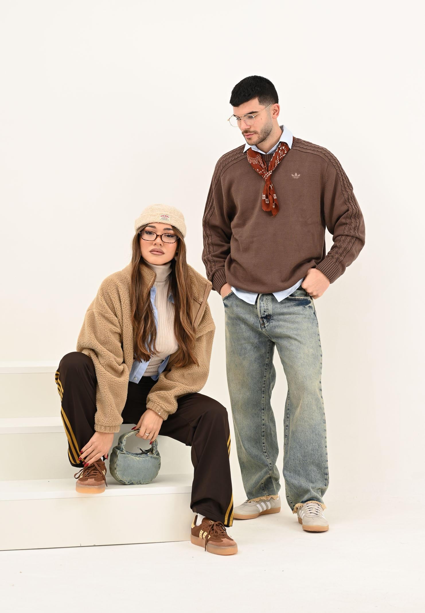 ADIDAS ORIGINALS Maglioncino girocollo Premium Essentials marrone da uomo JW3506 . ADIDAS ORIGINALS 