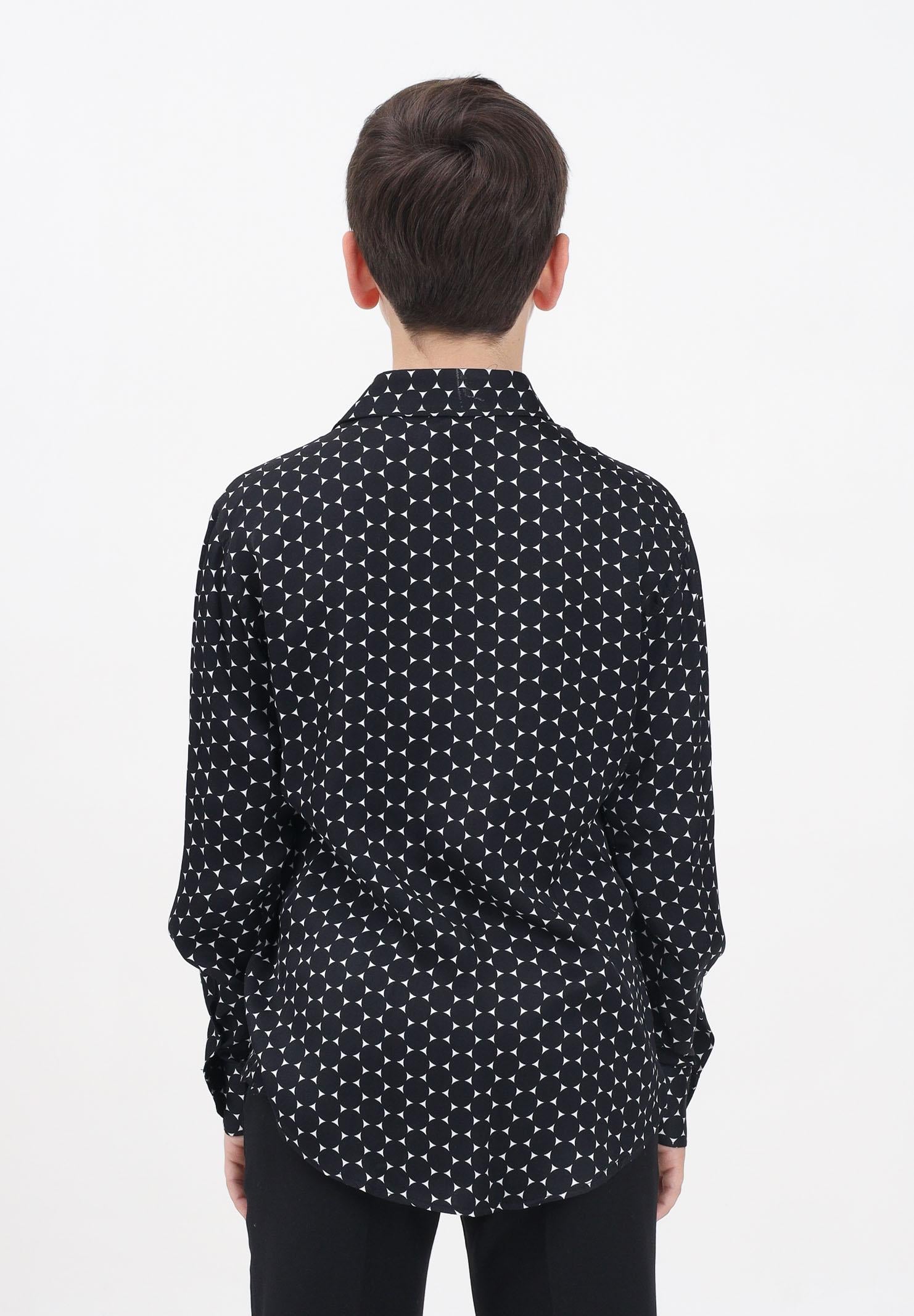 I'M BRIAN Camicia a manica lunga nera da bambino con stampa geometrica CA3305J 0028 I'M BRIAN 
