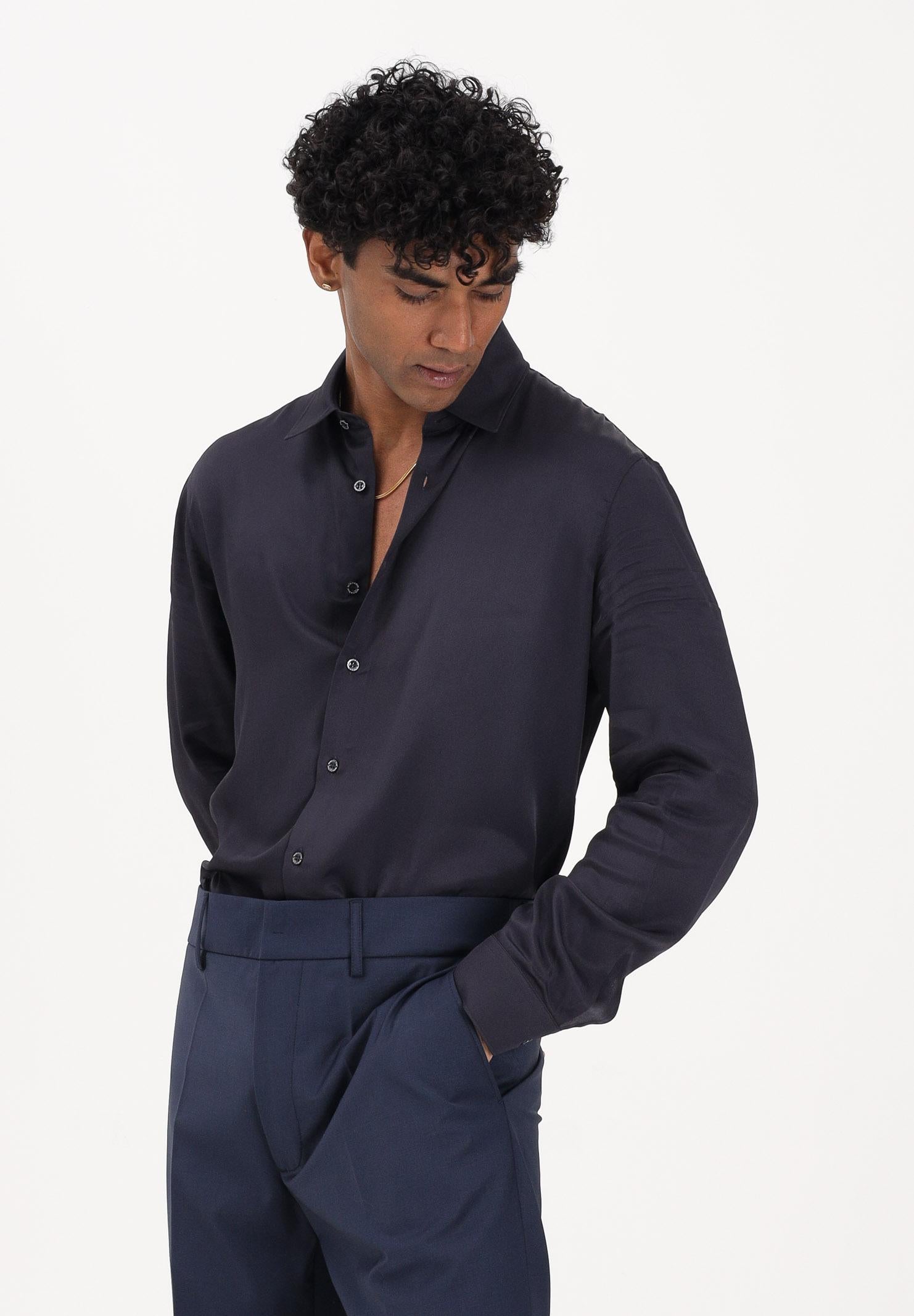 PATRIZIA PEPE Camicia a manica lunga blu da uomo 5C0310A093U C166 PATRIZIA PEPE 