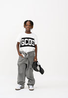 GCDS T-shirt a manica corta bianca per bambino e bambina con stampa logo GCDS B2KU2329JF1 15 GCDS 