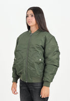 DIESEL Bomber verde militare per donna, ragazzi e bambini con maxi logo Oval Diesel J023980KAUX K513 DIESEL 