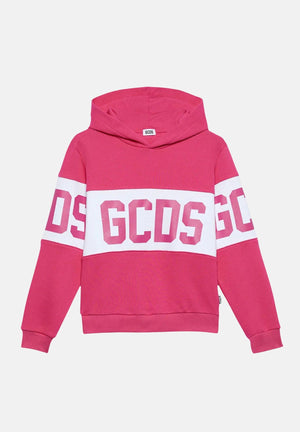 GCDS felpa con cappuccio rosa per  bambina e per bambino B2KU1926BA2 59 GCDS 