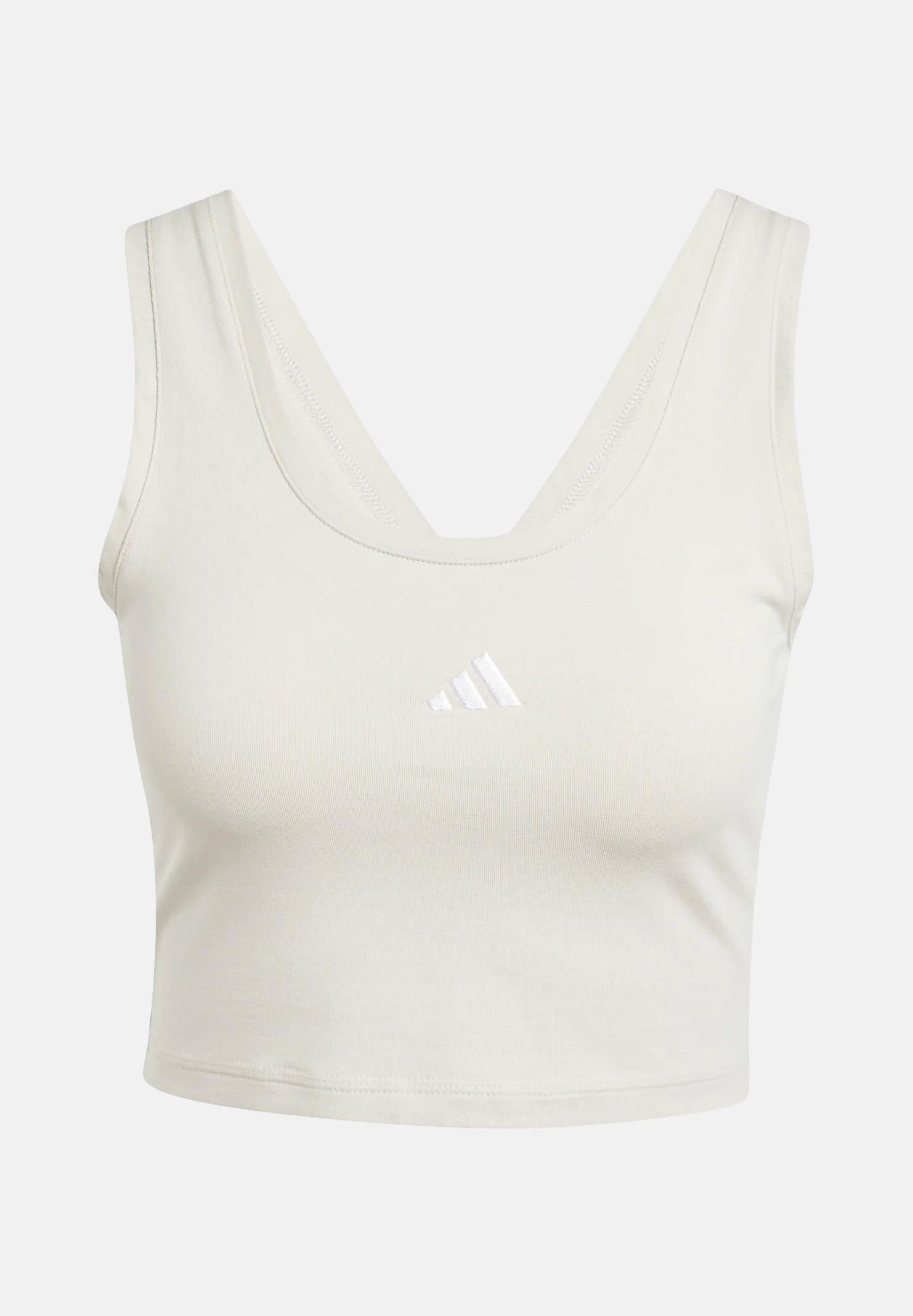 ADIDAS PERFORMANCE Top sportivo Essentials Small Logo Cotton Lifestyle beige da donna JD0561 . ADIDAS PERFORMANCE 