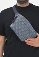 CALVIN KLEIN Marsupio blu da uomo in tessuto jacquard con logo LV04G3177G K6B CALVIN KLEIN 