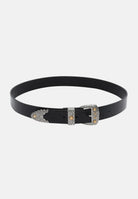 PINKO Cintura nera da donna in pelle shiny con finiture metalliche 106692A315 Z99O PINKO 