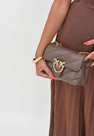 PINKO Borsa a tracolla Mini Love Bag Puff marrone da donna 100039A0F2 L74Q PINKO 