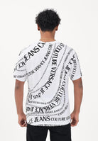 VERSACE JEANS COUTURE T-shirt a manica corta bianca da uomo con stampa Logomania 80GAH6R0JS555 L02 VERSACE JEANS COUTURE 