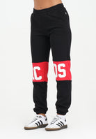 GCDS Pantalone sportivo nero per donna, ragazzi e bambini con fascia a contrasto e logo B2JU3017BA2 99 GCDS 