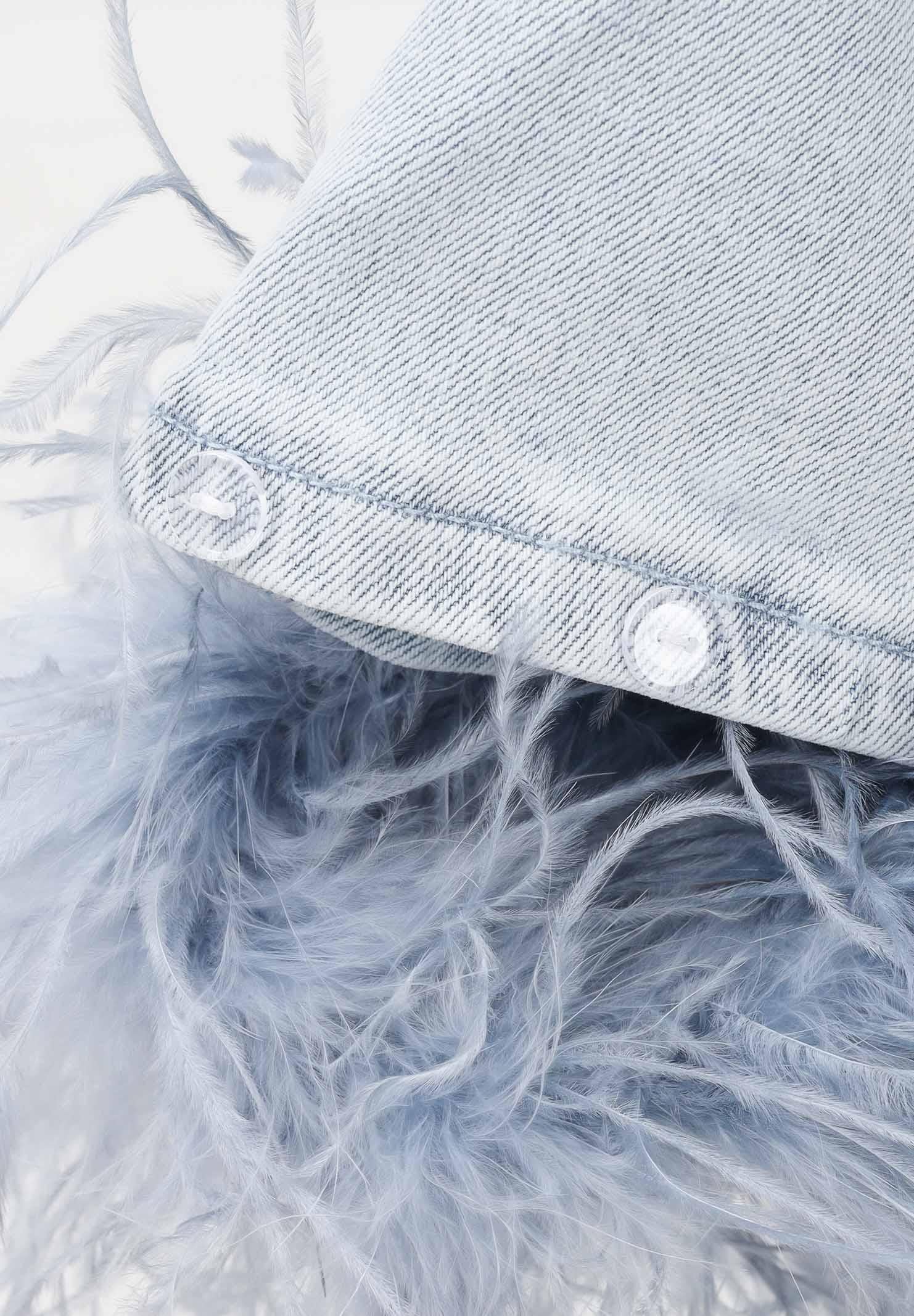 TWENTY FOURHAITCH Jeans ARCADE in denim chiaro da donna con piume A0118DCH62P DECH TWENTY FOURHAITCH 