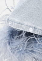TWENTY FOURHAITCH Jeans ARCADE in denim chiaro da donna con piume A0118DCH62P DECH TWENTY FOURHAITCH 