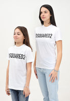 DSQUARED2 T-shirt a manica corta bianca per donna e bambina con maxi stampa logo DQ1832D0A4C DQ100 DSQUARED2 