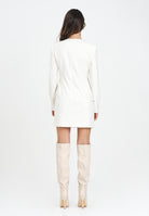 ARMANI EXCHANGE Abito corto panna da donna con ricamo logo XW000661AF16142 U1003 ARMANI EXCHANGE 