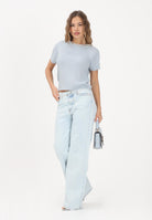 JDY Maglia girocollo azzurra da donna in filo 15334641 CABLW JDY 