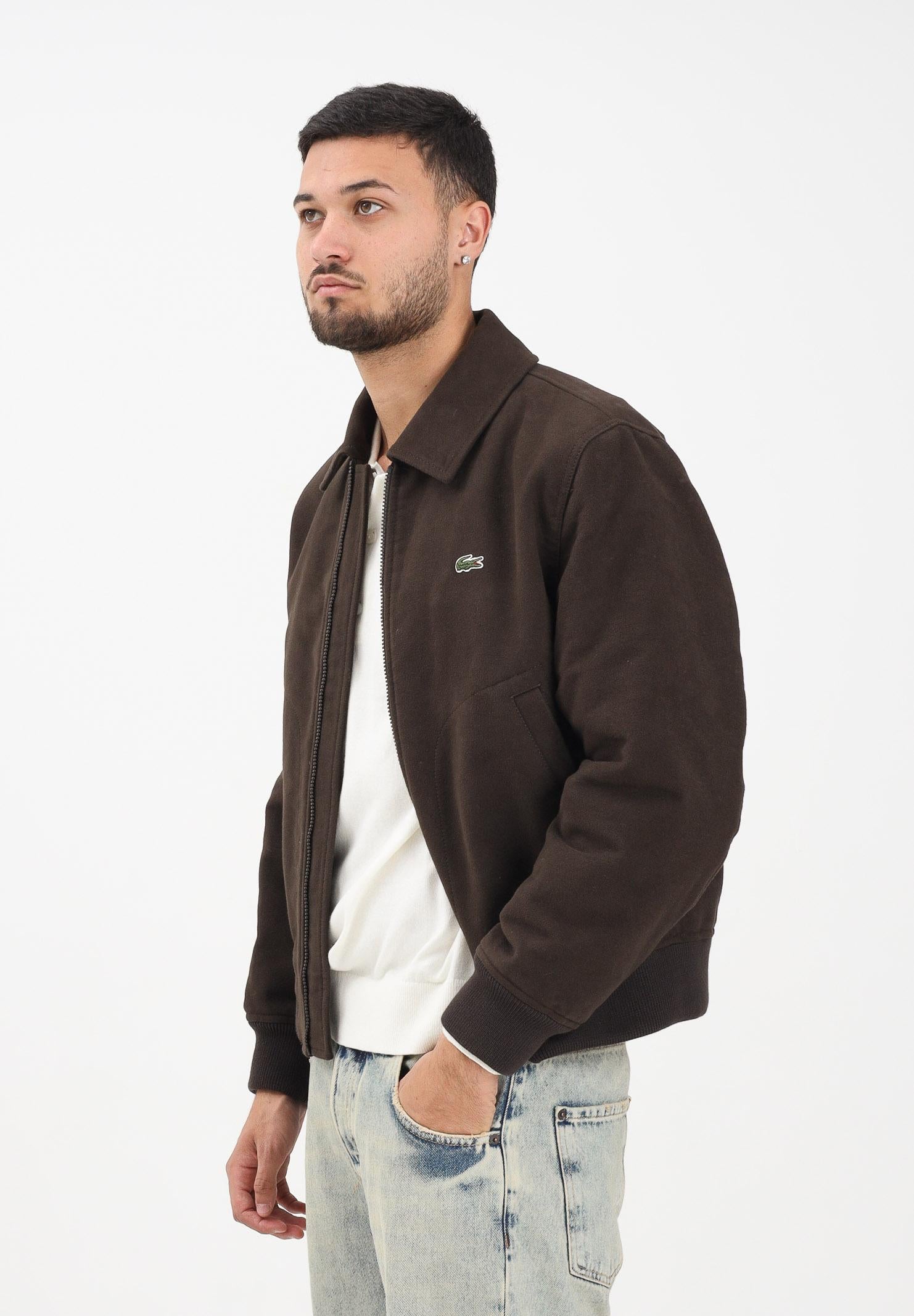 LACOSTE Giubbotto scamosciato marrone da uomo BH5147 SKB LACOSTE 