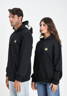 BARROW Felpa nera per uomo e donna con cappuccio logato F5BWUAHS058 110 BARROW 