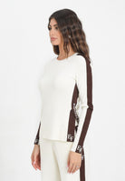 ELISABETTA FRANCHI Maglia a manica lunga panna da donna con bande lucide MK03S56E2 EG2 ELISABETTA FRANCHI 