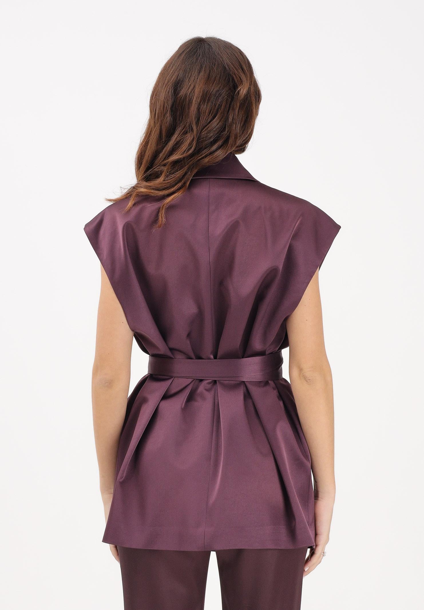 PINKO Gilet bordeaux da donna in satin 106585A1Y5 R57 PINKO 