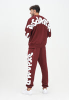 DISCLAIMER Pantalone sportivo bordeaux da uomo con maxi stampa logo 25IDS55101 BO DISCLAIMER 