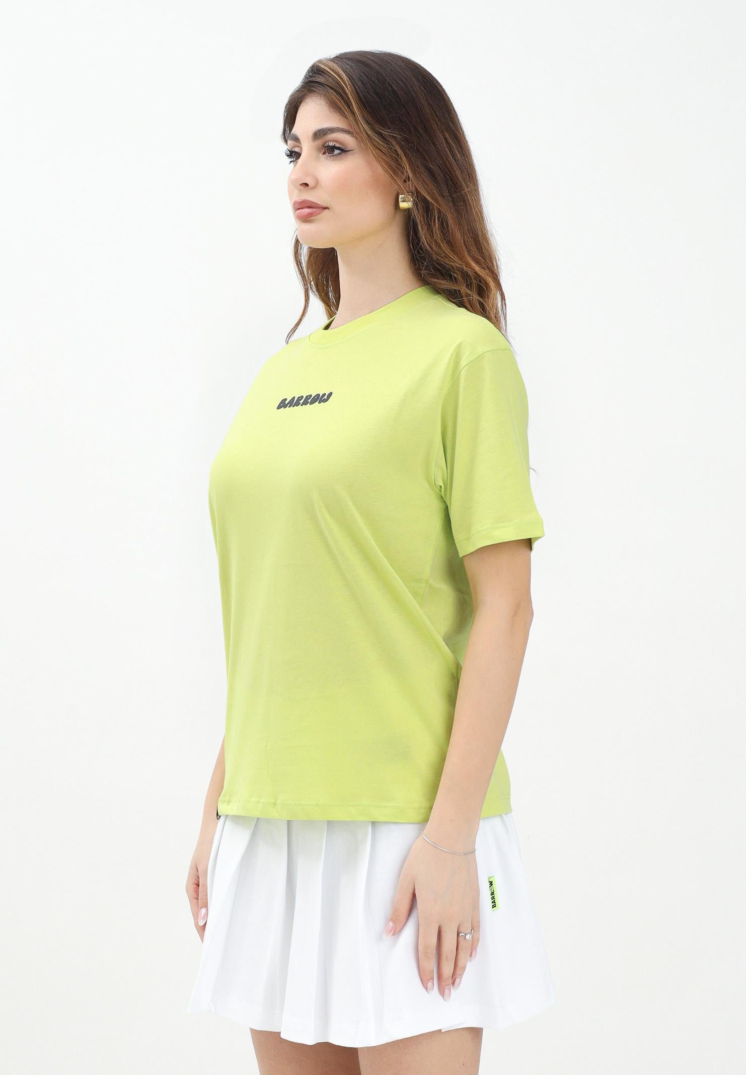 BARROW T-shirt a manica corta verde lime per donna, ragazzi e bambini con stampa teddy sul retro S5BKJUTH029 086 BARROW 
