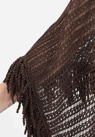 SIMONA CORSELLINI Stola cacao da donna in maglia crochet P26CPSLO0101 V0771 SIMONA CORSELLINI 