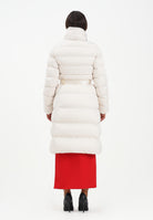 ELISABETTA FRANCHI Piumino lungo panna da donna in tessuto vela jacquard PI84D56E2 DZ9 ELISABETTA FRANCHI 