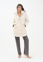 BOMBOOGIE Piumino lungo bio-materica panna da donna CW9146FPX5 161 BOMBOOGIE 